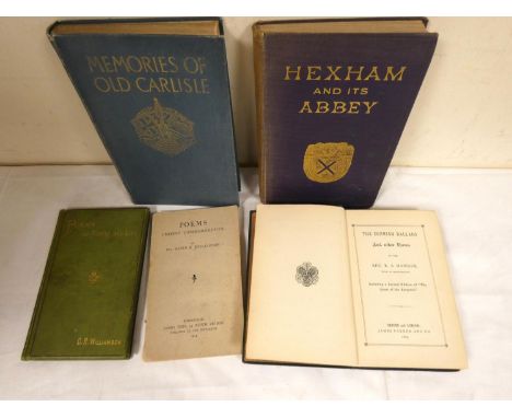HAWKER REV. R. S.&nbsp;&nbsp;The Cornish Ballads &amp; Other Poems. Worn orig. cloth. 1869; also 4 unrelated vols.&nbsp; (5).