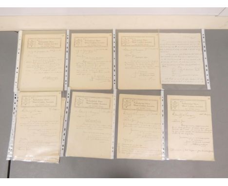 Northumberland Miners' Mutual Confident Association.&nbsp;&nbsp;12 copy letters c.1919/early 1920's; also a folded manuscript