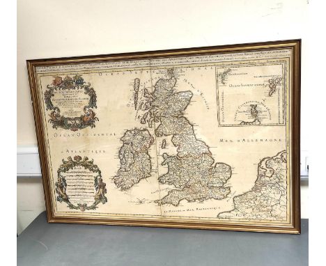 JAILLOT ALEXIS HUBERT.&nbsp;&nbsp;Les Isles Britanniques. Hand col. eng. map with inset map of Orkney, Shetland &amp; The Far