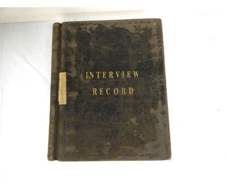 Carlisle &amp; Cumbria - Bankers' Interview Record Book.&nbsp;&nbsp;Detailed manuscript interview book of a Carlisle banking 