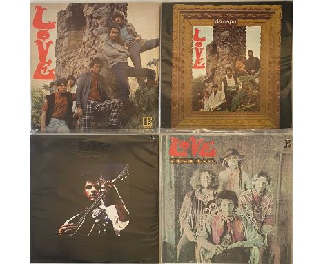 LOVE - LPs. Really Lovely pack of 4 x essential LPs from Love. Titles are Love (original UK mono copy, gold labels/black text