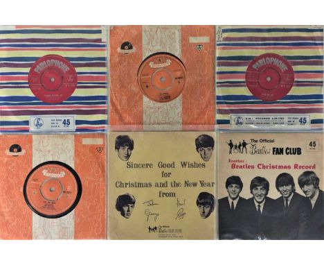 THE BEATLES - EARLY 7" RARITIES. Fab collection of 6 x early UK 7" release rarities. Titles are Please Please Me (red label P