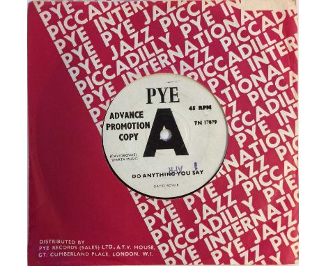 DAVID BOWIE - DO ANYTHING YOU SAY 7" (ORIGINAL UK DEMO - PYE 7N 17079). Absolutely fantastic to see super early April 1966 de