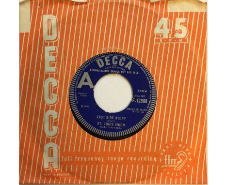 ST. LOUIS UNION - EAST SIDE STORY 7" (ORIGINAL UK DEMO COPY - DECCA F 12508). Absolutely mega Mod dancer from the Mancs with 