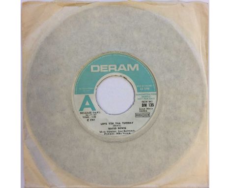 DAVID BOWIE - LOVE YOU TILL TUESDAY 7" (ORIGINAL UK DEMO - DERAM DM 135). Fantastic early Bowie demo with Love You Till Tuesd