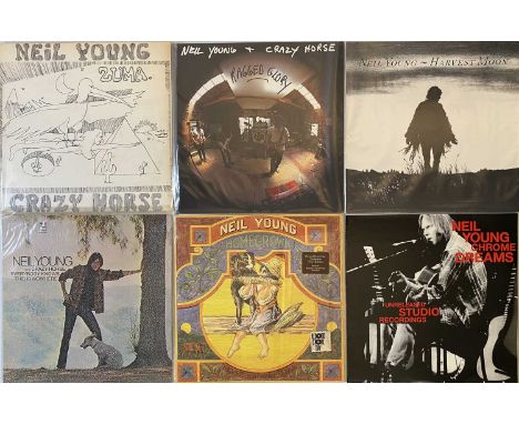 NEIL YOUNG - LP COLLECTION. Not so shaky comprehensive collection of 23 x LPs from Neil Young! Titles are Ragged Glory (UK/EU