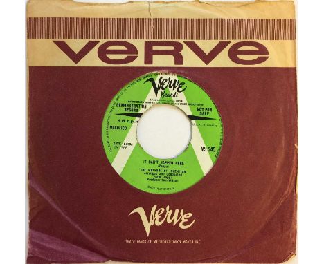 THE MOTHERS OF INVENTION/FRANK ZAPPA - IT CAN'T HAPPEN HERE 7" (ORIGINAL UK DEMO - VERVE VS 545). Seldom seen original 1966 7
