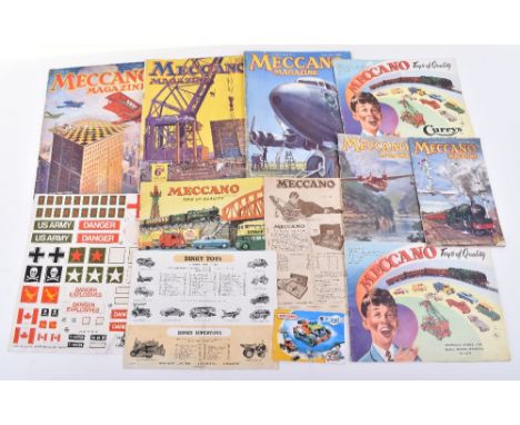 Quantity of Meccano Catalogues/Leaflets, including:1937 Meccano Products-74 page catalogue Webbers of Taunton, 1938 Toys of Q