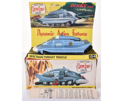 Dinky Toys 104 Spectrum Pursuit vehicle, direct from ‘Captain Scarlet’ metallic blue, white front bumper, in excellent to min