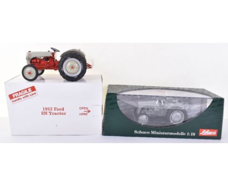 Boxed Danbury Mint 1952 Ford 8N Tractor, 1:16 scale, grey/red body and Schuco 00105 Ferguson TE 20 Tractor, 1:18 scale  both 