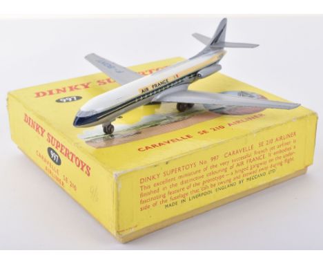 Dinky Toys 997 Caravelle SE 210 Airliner, silver/white/blue ‘Air France’ near mint original condition, in a very good origina