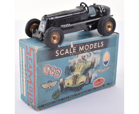 Scamold (pre-war) boxed 101 ERA Racing Car, black with pale turquoise&nbsp;seat and grill, RN 18, (good condition few minor c