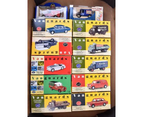 Ten Lledo Vanguard Diecast Models, 1:43/64 Scale, including: VA27002 Rover 2000TC, VA8005 Bedford S type  Merrydown Van, VA16