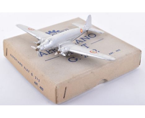 Boxed Mercury (Italy) 402 Fiat G.212 Aeroplane, silver body, Italian Airforce decals, 3 x three blade propellers, in very ori