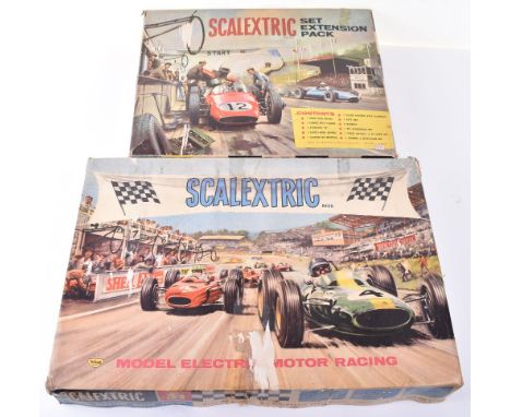 Scalextric Set No 31 Model Electric Motor Racing Set, MM/C.66 Cooper, MM/C.67 Lotus, , track, crash barriers, banking wedges,