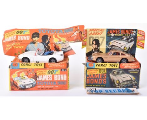 Corgi Toys James Bond 336 James Bond Toyota 2000GT,from the film ‘You Only Live Twice’ white body, 2 figures, rocket launcher