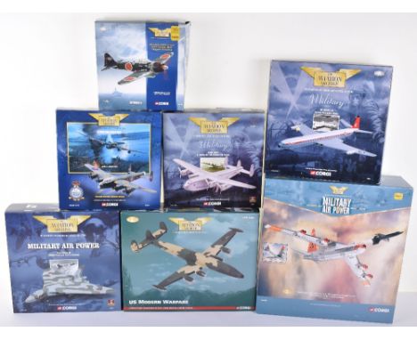 Eleven Corgi Aviation Archive Models, various scales, including: AA33504 Boeing NB-52B, AA35103 Lockheed Super Constellation,