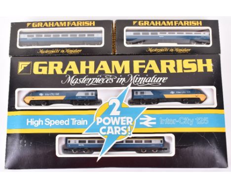 Boxed Graham Farish N gauge 8125 Inter-City 125 set, with two power cars and coach, mint condition, box good some bowing to c