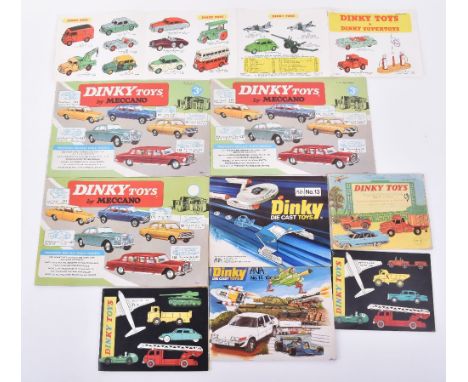 Seven Export Dinky Toy Catalogues, Netherland 48 page catalogue ( biro graffiti) Belgium 1961- 48 page catalogue, New Zealand