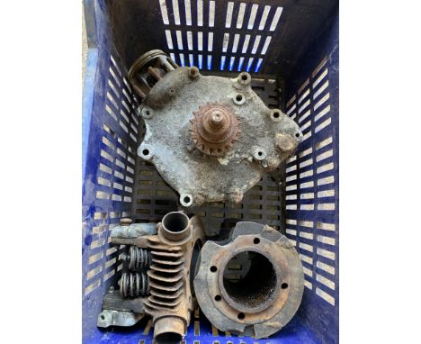 A believed Rudge Ulster enginenumbered 21400; together with cylinder head and barrel, condition and completeness unknown, clo