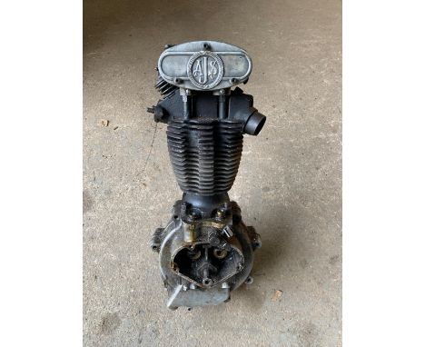 An AJS OHV twin-port Enginenumbered 36/26 3676, condition and completeness unknown, close inspection advised. Lot to be sold 
