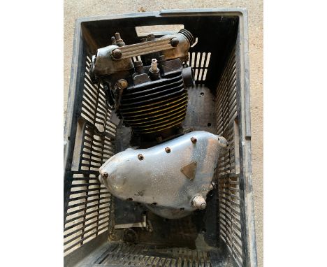 A Triumph T110 enginenumbered T110 47204, fitted with a Thunderbird head, condition and completeness unknown, close inspectio