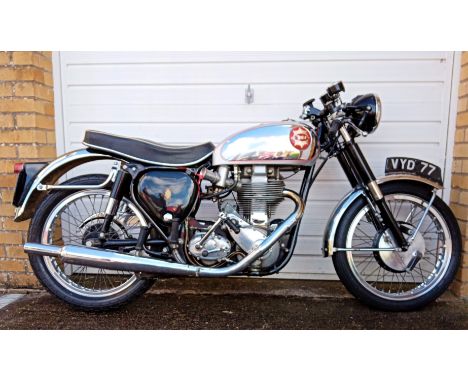 1953/58 BSA 500cc Gold StarRegistration no. VYD 77Frame no. BB32A 141Engine no. DBD34GS 3542Carrying the 1956 registration 'V