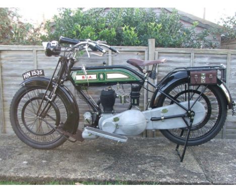 1921 BSA 4¼hp Model H2Registration no. HN 1535Frame no. B189Engine no. R210Introduced in 1910, the first series-production BS