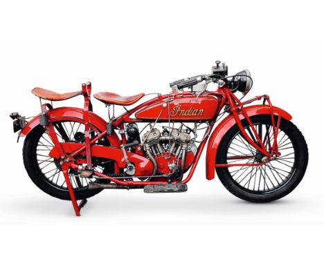 1925 Indian 596cc ScoutRegistration no. BF 4890Frame no. 57Y528Engine no. 57Y528A smaller Indian v-twin, the 37ci (596cc) Sco