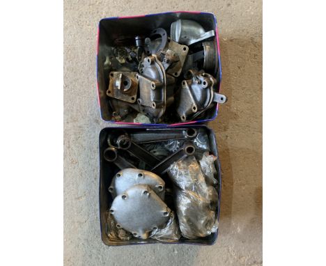 A selection of believed OK Supreme 'Light House' engine componentsincluding tunnel covers and other sundry spares, condition 