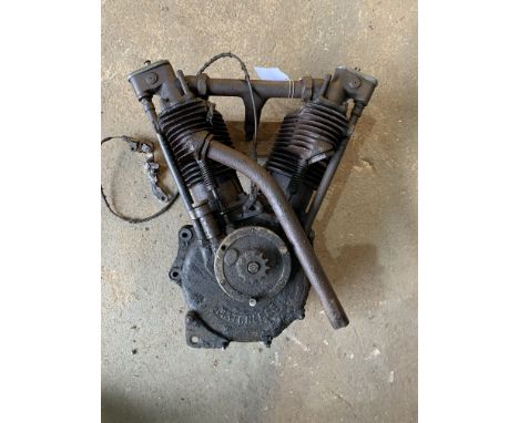 A Matchless V-Twin enginenumbered 2C9A 64628, condition and completeness unknown, close inspection advised. Lot to be sold wi