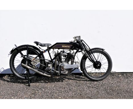 1925 Zenith-JAP 1,000cc Model N Super 8Registration no. BS 9840Frame no. 9381Engine no. KTY 29688Zenith motorcycles were manu