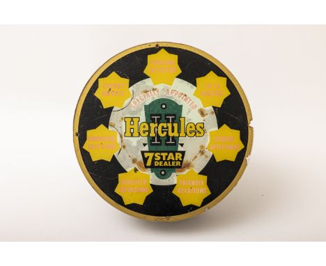 A 'Hercules 7 Star Dealer' illuminated signwith perspex display affixed to metal light unit with staggered lighting effect, w