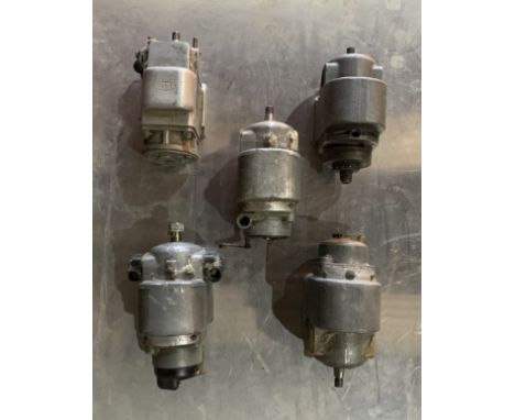 Five magnetossingle and twin cylinder, including Lucas and AEI, condition and completeness unknown, close inspection advised.
