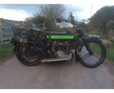 1914 Royal Enfield 6hp Model 190 with Wicker SidecarRegistration no. OA 3856Frame no. 7218Engine no. 44130•Formerly the prope