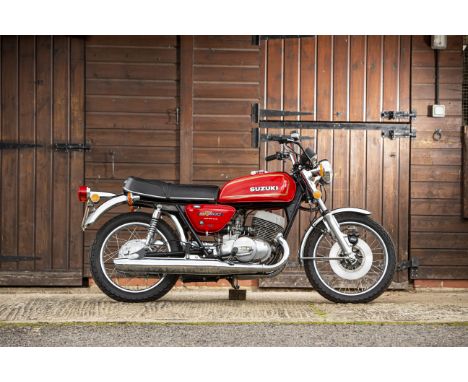 1977 Suzuki GT500ARegistration no. TJU 644RFrame no. 100276Engine no. T500-100468Launched in 1967, the Suzuki T500 - sold ini