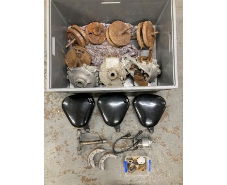 A selection of BSA and Matchless partsincluding crankcases numbered 52/G80S20276 and ZB32.GS.6014 (number partially altered) 