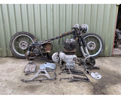 A c.1959 Royal Enfield 700cc Projectcomprising frame numbered 5995, semi-complete engine numbered YA15183, two wheels, centre