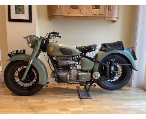 1957 Sunbeam 489cc S7 De LuxeRegistration no. TDF 511Frame no. S7-7771Engine no. S8 13187A wartime design by Erling Poppe, th