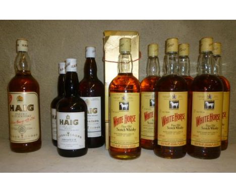 One litre Haig Fine Old Scotch, one litre and two bottles Haig Gold Label Original, six litres White Horse Fine Old Scotch (o