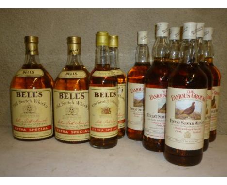 Six litres Famous Grouse Finest Scotch, two 1.5 litres and two bottles Bells Extra Special (10)