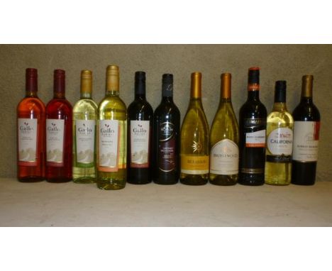 One bottle 2013 White Zinfandel Gallo, one bottle 2012 White Grenache Gallo, one bottle 2012 Cabernet Sauvignon Blossom Hill,