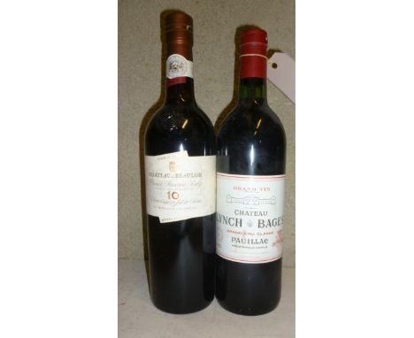 One bottle 1982 Chateau Lynch Bages, Pauillac and one bottle Chateau de Beaulun, Vieille Reserve Ruby (Single Estate bottled)