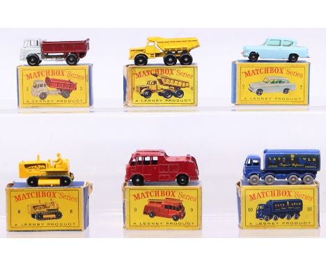 Matchbox: A collection of six boxed Matchbox vehicles to comprise: Bedford Tipper Truck, 3, box complete; Euclid Quarry Truck