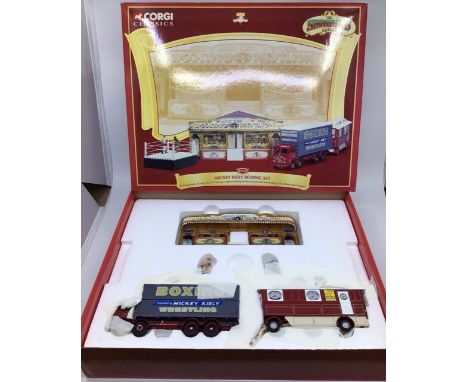 Corgi: A boxed Corgi Toys, 31012 Mickey Kiely Boxing Set; together with a boxed CC11911 ERF Anderson &amp; Rowlands Waltzer, 