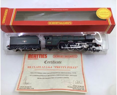 Hornby: A boxed Hornby OO gauge locomotive, R.059 BR Class A3 Pretty Polly Limited Edition with Certificate no. 879/1000, goo