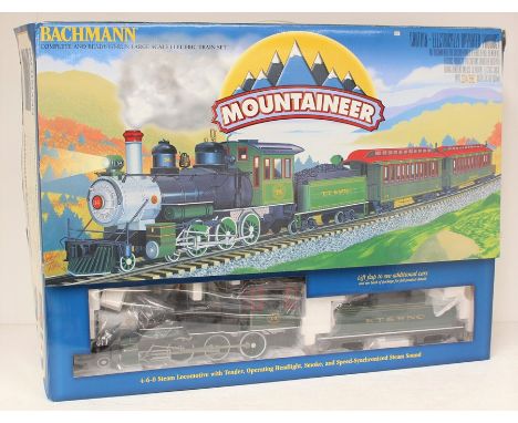 Bachmann: A boxed Bachmann, 'Mountaineer', No. 90048, Large Scale Electric Locomotive Set, 4-6-0 Steam Locomotive with Tender
