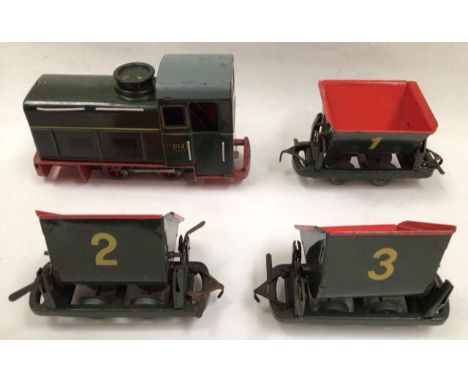 Billerbahn: A Billerbahn of Germany, train set comprising Diesel Shunter (clockwork motor requires attention), engine shed (k