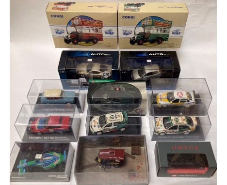 Diecast: A collection of assorted diecast vehicles to include: Corgi Thorneycroft, Vitesse cars, Auto Art , Minichamps Bennet