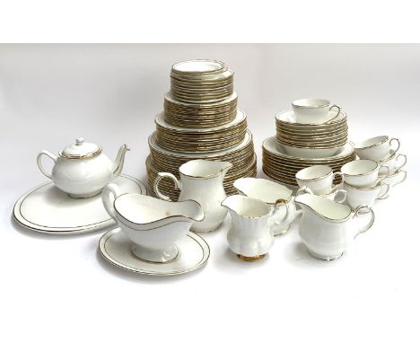A Duchess Ascot white and gilt dinner service, approx. 85 pieces, also including some Royal Worcester 